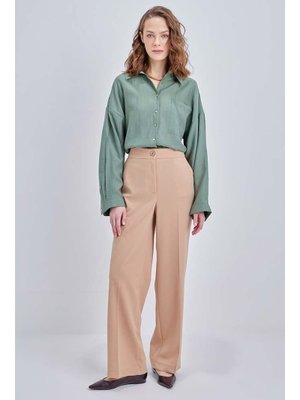 Beli Lastikli Cepli Pantolon Kum