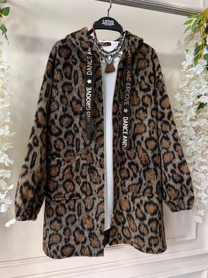 Leopar Desen Kaşmir Kap