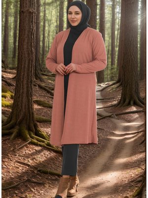 Büyük Mevsimlik Rahat Kesim Uzun Dökümlü Anne Beden Kadın Hırka