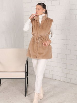 Bej Suni Kürk Yelek