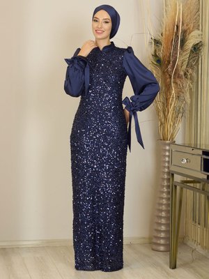 Lacivert Azra Abiye Elbise Lacivert Azra Abiye Elbise