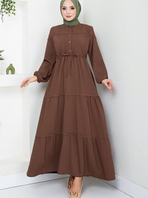 Beli Tünelli Elbise M Kahve Beli Tünelli Elbise M Kahve