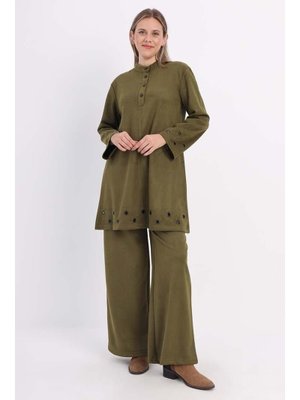 Yeşil Kuşgözlü Pantolonlu Takım