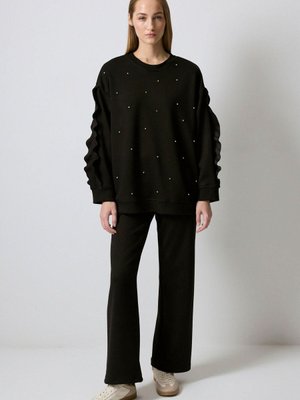 Kolu Pile Detaylı Taşlı Örme Takım