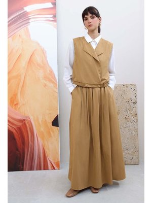 Camel Yelekli Etekli Takım