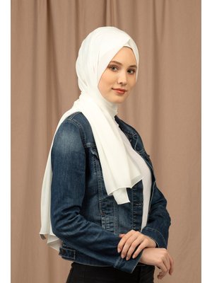 İnci Beyaz Krep Şal