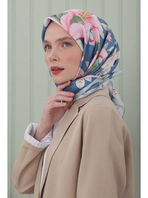 Küf Yeşili Desenli Twil Nora Eşarp