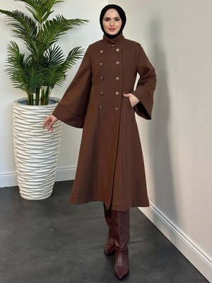 Jeremiah Hakim Yaka Düğmeli Astarlı Kaban Kahverengi Jeremiah Hakim Yaka Düğmeli Astarlı Kaban Kahverengi