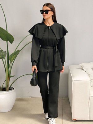 Siyah Yaka Detaylı Scuba Takım