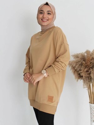 İki İplik Düz Renk Ribanalı Sweatshirt İki İplik Düz Renk Ribanalı Sweatshirt
