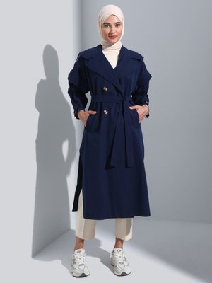 Kolları Çıkabilen Yelek Trençkot Lacivert Kolları Çıkabilen Yelek Trençkot Lacivert
