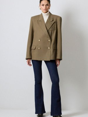 Gold Düğmeli Kruvaze Blazer Ceket