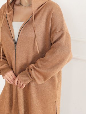 Simli Merserize Triko Pantolonlu Hırka Takım