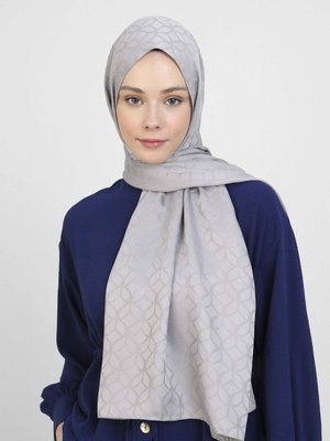 Kül Diamond Yaprak Desen Şal