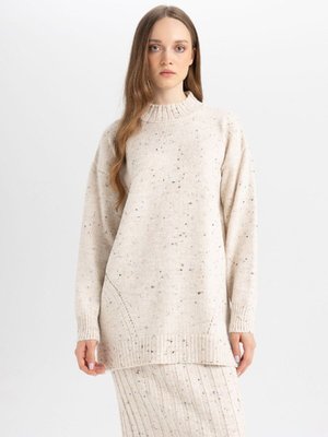 Relax Fit Yarım Balıkçı Yaka Nopeli Kumaş Kazak Tunik D7487ax24wn