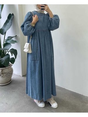 Oversize Salaş Denim Kot Elbise