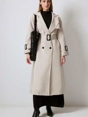 Toka Detaylı Oversıze Trençkot