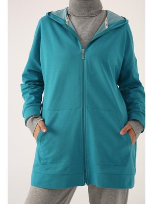 Fermuarlı Sweat Hırka Mint Fermuarlı Sweat Hırka Mint