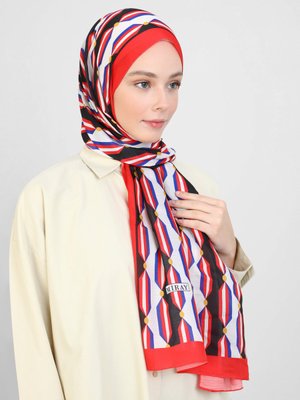 Nar Çiçegi Nevada Pamuk Şal Çizgi Desen