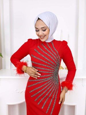 Güneş Abiye Elbise Kırmızı Güneş Abiye Elbise Kırmızı