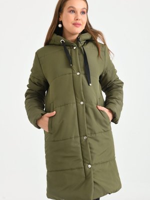 Haki Kapüşonlu Kapitone Mont Haki Kapüşonlu Kapitone Mont