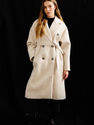 Kruvaze Yaka Bej Kaban