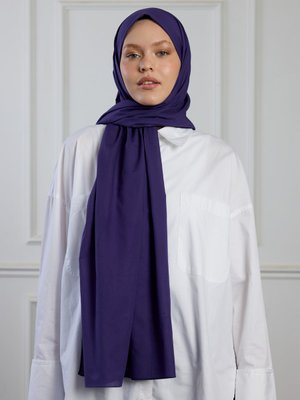 Pure Pamuk Şal Patlıcan Moru