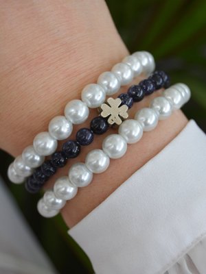 Çok Renkli Lacivert Yıldıztaşı Veinci Bileklik Seti