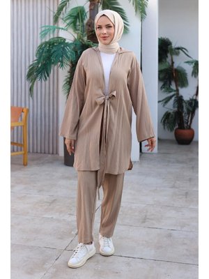 Vizon Bağlama Detaylı Kimono Takım Vizon Bağlama Detaylı Kimono Takım