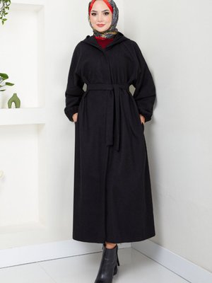 Gizli Düğmeli Kaban M Siyah