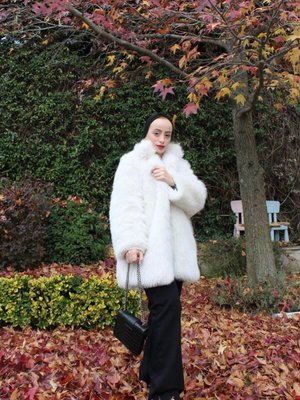 Gizli Cepli Kürk Mont Ekru Gizli Cepli Kürk Mont Ekru