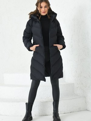 Yanı Fermuarlı Şişme Mont