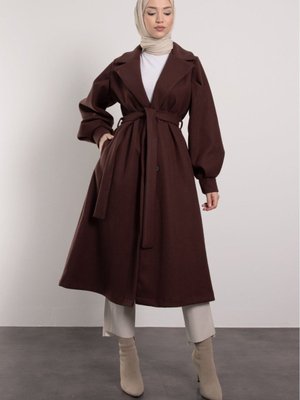 Balon Kol Ceket Yaka Kaşe Kaban