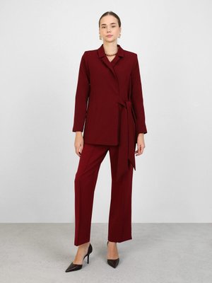 Bağlama Detaylı Ceket Bordo