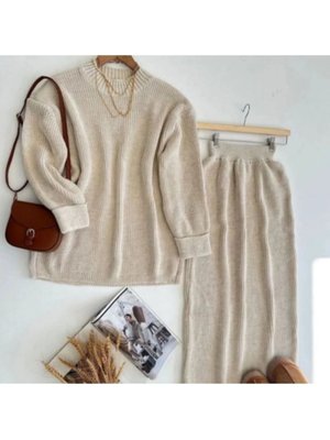 Bej Triko Alt Üst Takım