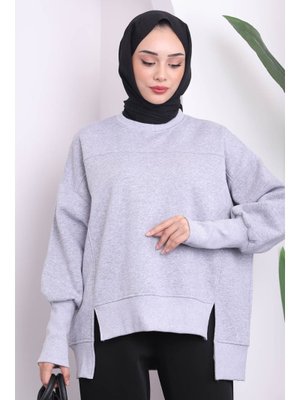 Gri Bisiklet Yaka Üç İplik Basic Sweat Gri Bisiklet Yaka Üç İplik Basic Sweat