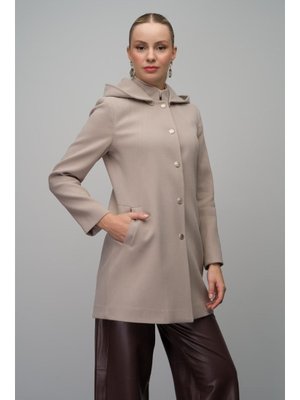 Hakim Yaka Çıkabilen Kapüşonlu Kaban Taş