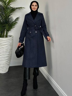 Desire Astarlı Düğmeli Kaşe Kaban Lacivert Desire Astarlı Düğmeli Kaşe Kaban Lacivert