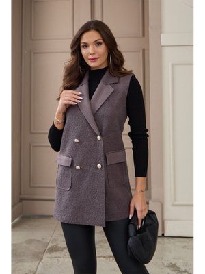 Antrasit Buklet Düğme Detaylı Yelek