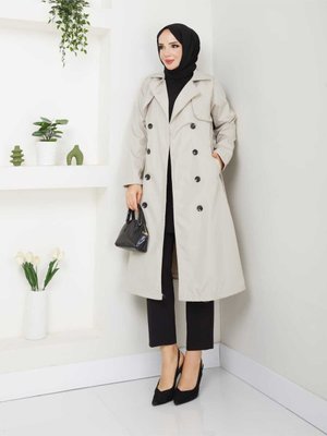 Belden Kemerli Cepli Trençkot Belden Kemerli Cepli Trençkot