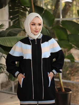 Fermuarlı Eşofman İkili Takımı Siyah