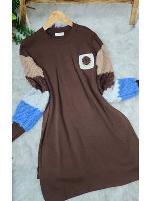 Kolları Pomponlu Triko Tunik