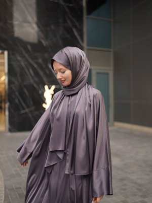 İpek Saten Abaya 2’li Set