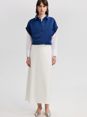 Yarasa Kol Kısa Saten Yelek