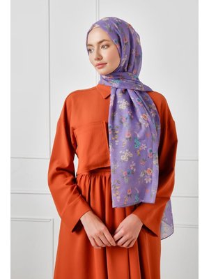Lila Desenli Şal