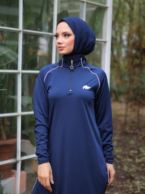 Dalgıç Kumaş Yarım Patlı Fermuarlı Jogger Eşofman Takımı