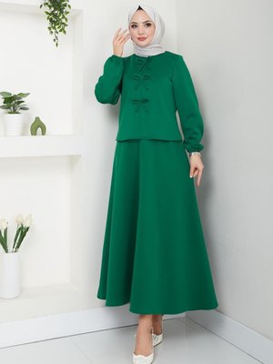 Yeşil Fiyonk Detaylı Etekli Takım Yeşil Fiyonk Detaylı Etekli Takım