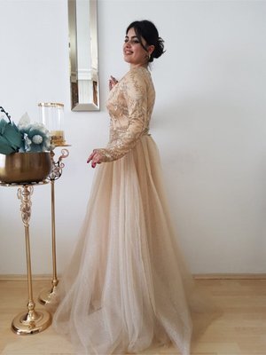 Gold Nişanlik Abiye Elbise