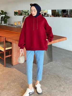 Kapüşonlu Oversize Yan Cepli Sweat Kapüşonlu Oversize Yan Cepli Sweat
