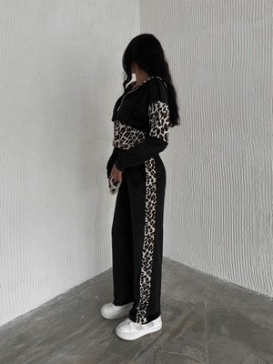 Leopar Desenli Kadife Eşofman Takımı /leopard Patterned Velvet Tracksuıt